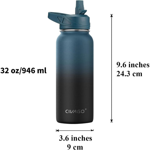 32oz Insulated Water Bottle with Straw Stainl Steel Sports Water Flask Cup with 3 Lids Straw Portable Spout and Handle Lid Double Walled Travel Thermal Canteen Mug Cream, Daily Hydration, Workout Essentials, Sleek Design, Stylish Canteen, Highquality