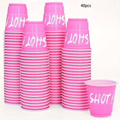 10\u002F40\u002F60pcs Party Decorations Hot Pink Party Cups, 2oz, Single Serving, Cute Mini, PPSU Plastic, for Mother'S Day, Birthday, Party, Picnic Supplies