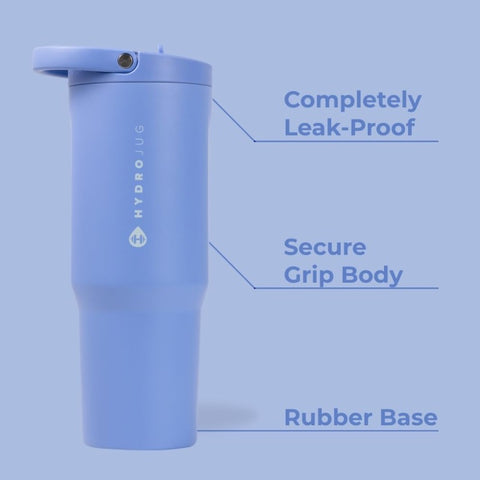 40oz Stainless Steel Vacuum Insulated Tumbler with Straw - Leakproof Vacuum Cup Water Bottle, Ergonomic Grip & Non-Slip Base, Dishwasher Safe, Light Blue for Gym, Travel, Outdoor Activities - Reusable Insulated Bottle for Hot\u002FCold Drinks