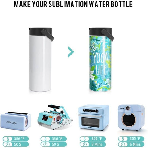 4 Pack Sublimation Bottle Blanks 30 OZ 900 ML Sports Wide Mouth Vacuum Insulated Straight Tumblers with Flip Straw and Portalbe Handle