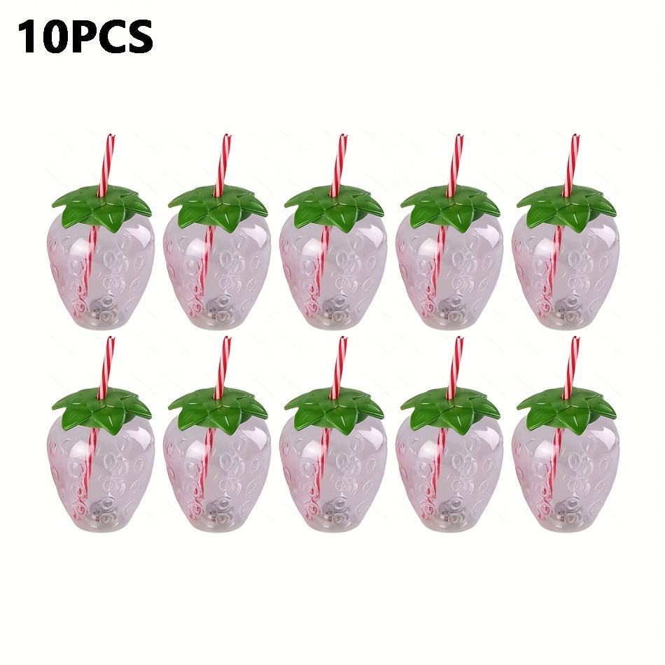 1pc Cute Strawberry Tumbler Cup 1pc Cute Transparent Strawberry Tumbler With Lid And Straw Kawaii Strawberry Cup Milk Tea Cup Fruit Cup Portable Cup Party Drinkware