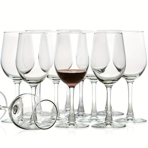 6\u002F8\u002F12pcs, 12Oz Red\u002FWhite Wine Glasses Set, Durable Long Stemmed Crystal Clear Glasses, Goblet, Perfect for Home Wedding Party Christmas Halloween&Christmas