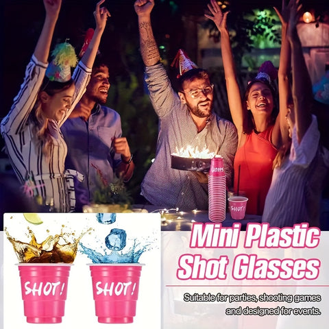10\u002F40\u002F60pcs Party Decorations Hot Pink Party Cups, 2oz, Single Serving, Cute Mini, PPSU Plastic, for Mother'S Day, Birthday, Party, Picnic Supplies