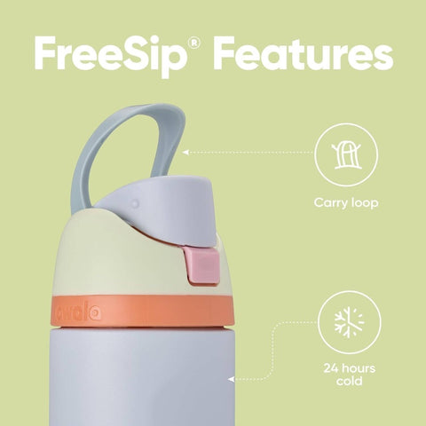 FreeSip 24oz Insulated Stainless Steel Water Bottle with Straw - Double-Wall Vacuum Insulated Insulated Bottle, BPA-Free, Leakproof & Dishwasher Safe, Ergonomic Grip & Straw Lid for Gym, Travel, School, Outdoor - Green with Orange Accent