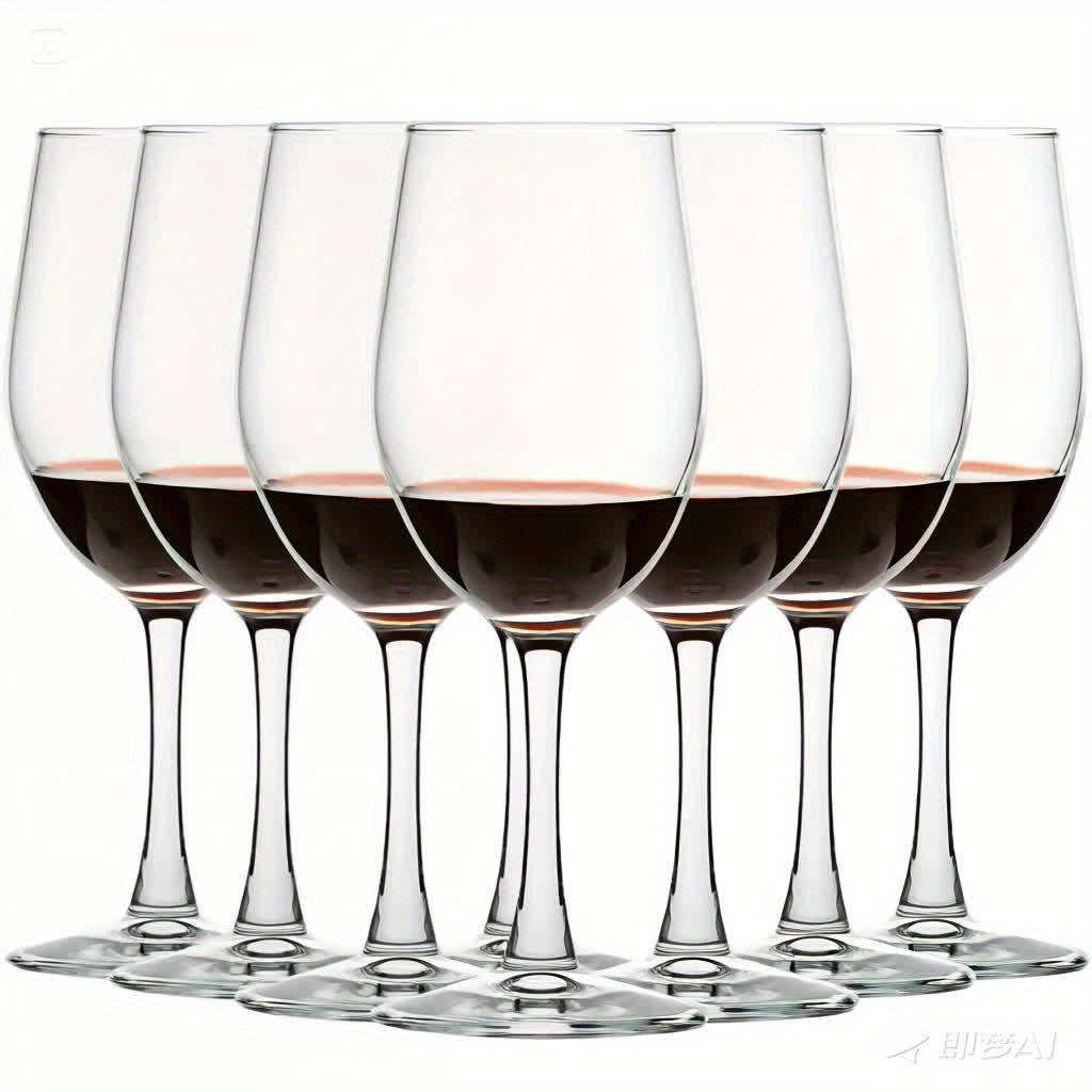 6\u002F8\u002F12pcs, 12Oz Red\u002FWhite Wine Glasses Set, Durable Long Stemmed Crystal Clear Glasses, Goblet, Perfect for Home Wedding Party Christmas Halloween&Christmas