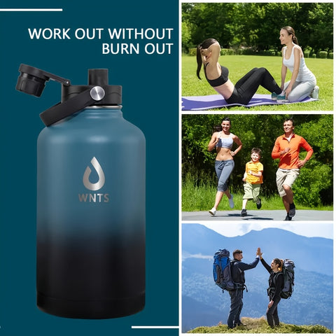 40oz\u002F64oz Insulated Stainless Steel Water Bottle - Double Vacuum Insulated to Maintain Water Temperature - Includes 2 LIDS, Straws And Brushes, Tote Bag And Carrying Ring. Suitable for Outdoor, Office. The Perfect Gift for Holidays And Birthdays