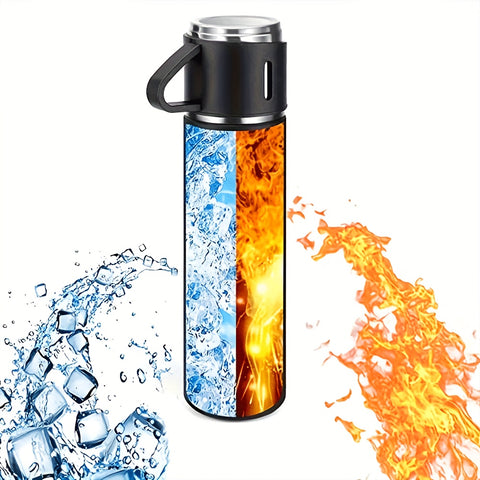 500ml, 17 Oz, 3-in-1 Stainless Steel Vacuum Cup - Double-layer Insulation, Ultra Portable, Multifunctional Design, Comes With 2 Lids, Sturdy And Durable, Suitable For Travel, Home, Office, School, And Unique Birthday Gifts