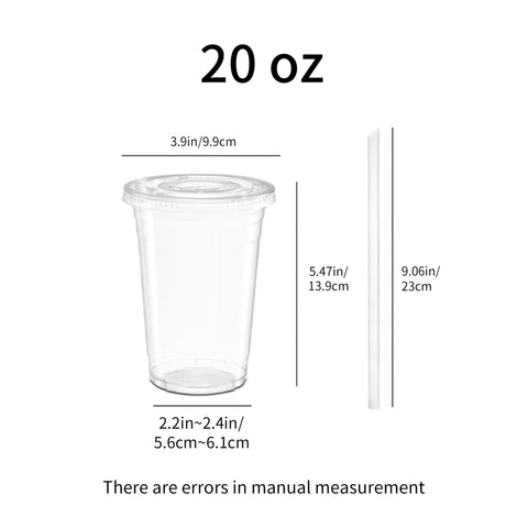 50 Sets 12oz-16oz-20oz-24oz Disposable Plastic Cups with Lids & Straws - Coffee Cold Drink Cups for Holiday Party, Halloween party, Christmas gatheringTravel, Home & Office Use, Disposable Cup, Cups Disposable