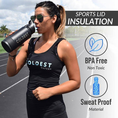 21oz Stainless Steel Insulated Water Bottle with Straw Lid - Double-Wall Vacuum Insulation, Leakproof & Temperature Retention, Matte Black with Blue Accent, Ergonomic Grip & Carry Loop, Durable Thermos for Hot\u002FCold Drinks, Outdoor, Gym, Travel