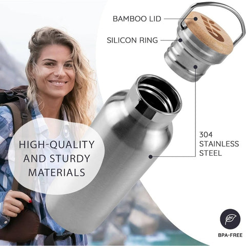 Metal Insulated Bottle 16oz Stainless Steel Bottle Insulated Reusable Bottle Vacuum Insulated Bottle Hot Bottle Metal Bottle Bottle 500ml, Hot Beverage Container, Travel Bottle, Foldable Bottle, Compact Bottle, Highquality Metal, Leakproof Bottle
