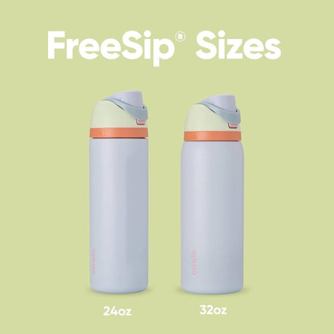 FreeSip 24oz Insulated Stainless Steel Water Bottle with Straw - Double-Wall Vacuum Insulated Insulated Bottle, BPA-Free, Leakproof & Dishwasher Safe, Ergonomic Grip & Straw Lid for Gym, Travel, School, Outdoor - Green with Orange Accent