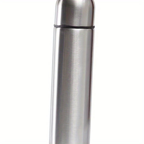 Stainless Steel Thermal Bottle Insulated Bottle for Hot and Cold Drinks Travel Coffee Mug with Cup Water Flask Vacuum Insulated Tumbler 17oz 500ml Silvery