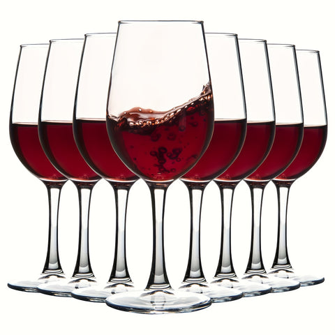 6\u002F8\u002F12pcs, 12Oz Red\u002FWhite Wine Glasses Set, Durable Long Stemmed Crystal Clear Glasses, Goblet, Perfect for Home Wedding Party Christmas Halloween&Christmas