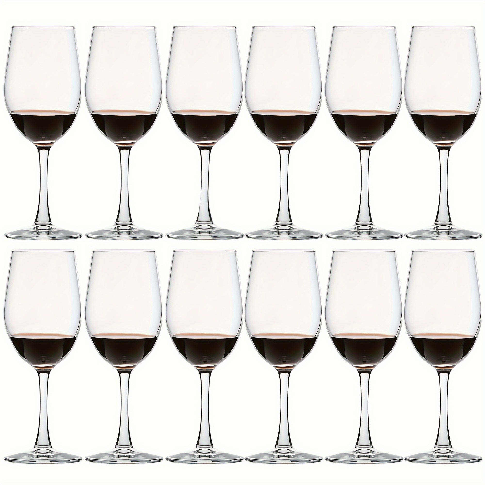 6\u002F8\u002F12pcs, 12Oz Red\u002FWhite Wine Glasses Set, Durable Long Stemmed Crystal Clear Glasses, Goblet, Perfect for Home Wedding Party Christmas Halloween&Christmas