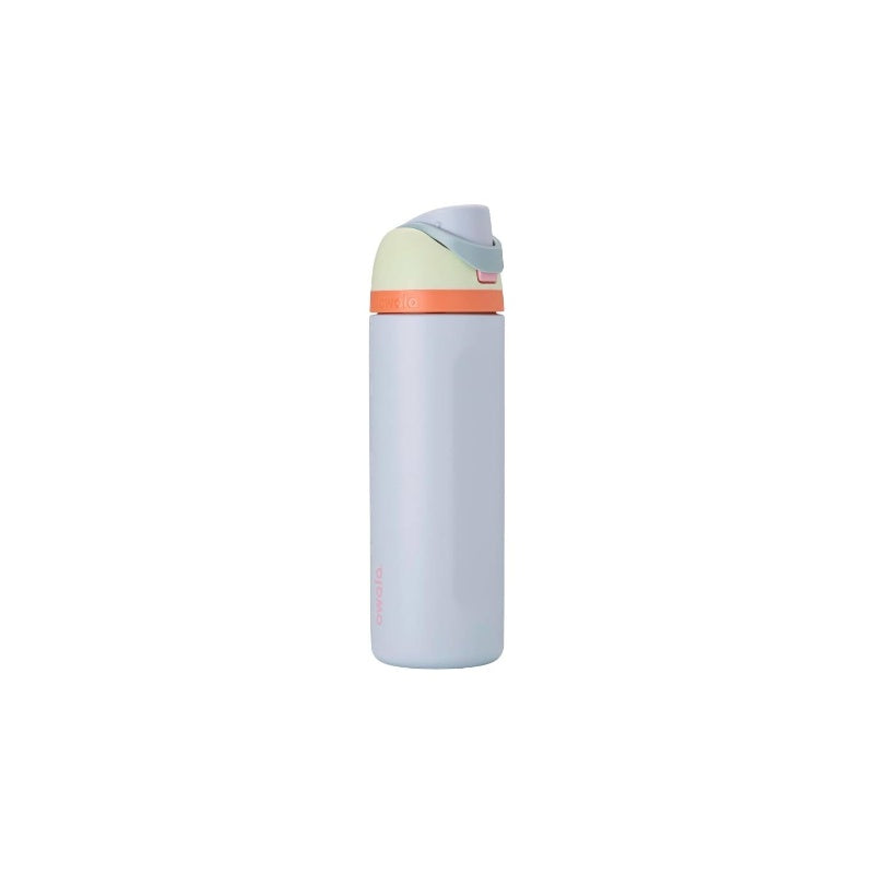 FreeSip 24oz Insulated Stainless Steel Water Bottle with Straw - Double-Wall Vacuum Insulated Insulated Bottle, BPA-Free, Leakproof & Dishwasher Safe, Ergonomic Grip & Straw Lid for Gym, Travel, School, Outdoor - Green with Orange Accent