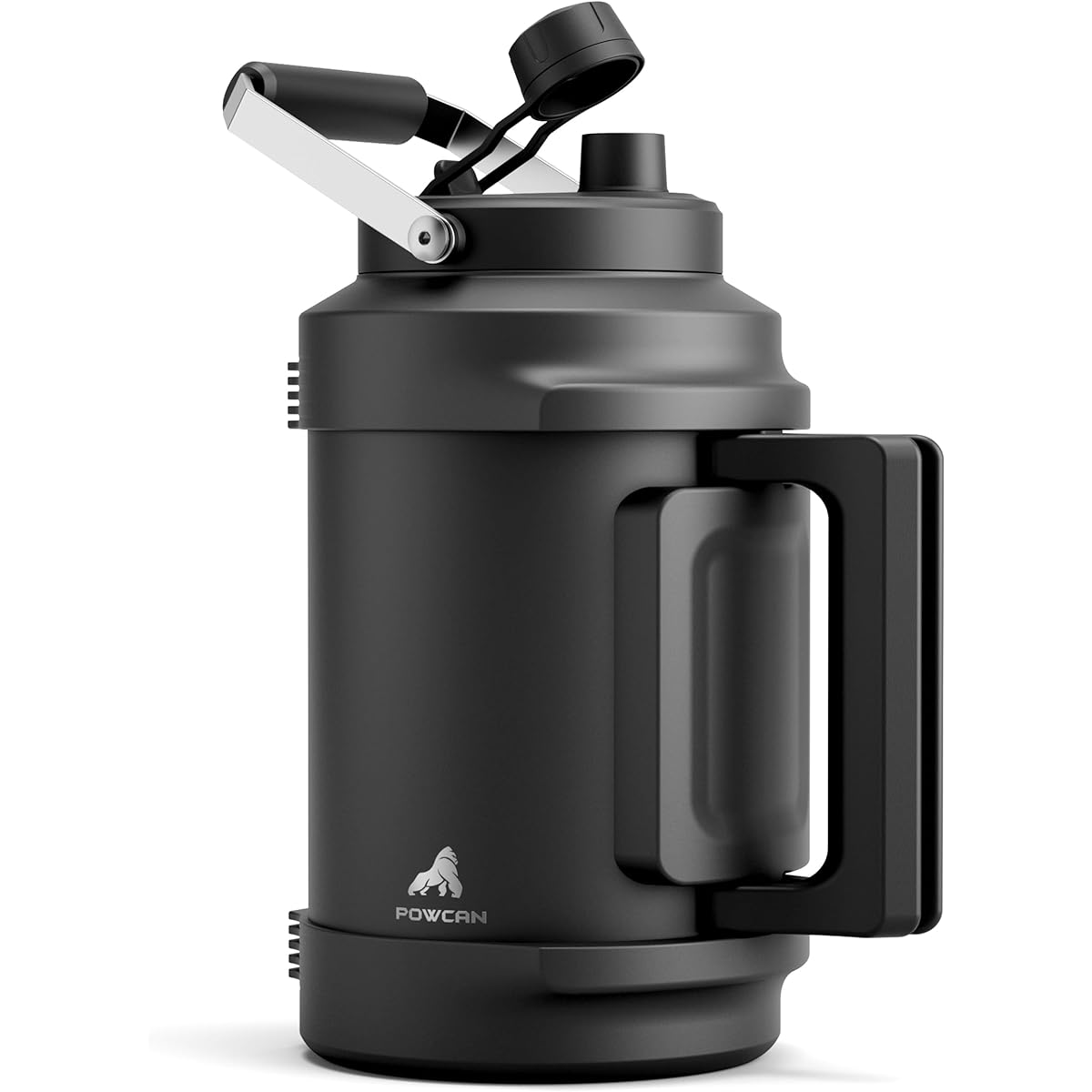 POWCAN 1 Gallon (128oz) Stainless Steel Insulated Water Bottle - 48H Hot\u002FCold Leakproof Insulated Bottle with Straw Lid & Dual Handle, Heavy-Duty 304 Grade Large Jug for Gym, Camping, Travel,, Work - -Roll Base, Wide Mouth Tumbler