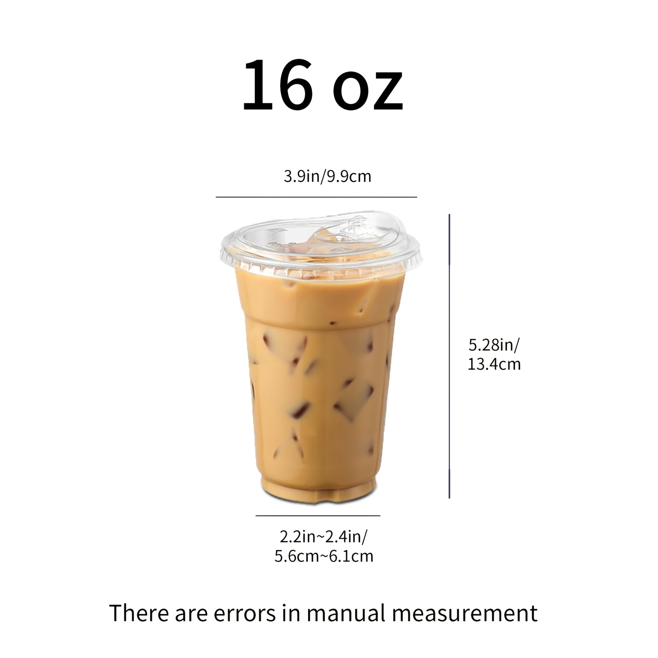 100 Pack- 16oz Plastic Cups with Lids And Straws, Disposable Clear Plastic Cups with Lids for Iced Coffee, Smoothie, Milkshake And Cold Drinks,Suitable for Halloween and Christmas