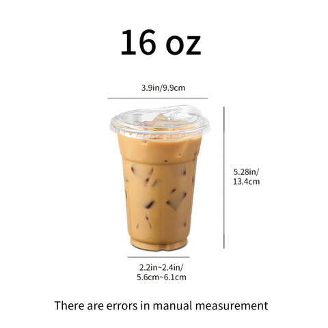 100 Pack- 16oz Plastic Cups with Lids And Straws, Disposable Clear Plastic Cups with Lids for Iced Coffee, Smoothie, Milkshake And Cold Drinks,Suitable for Halloween and Christmas