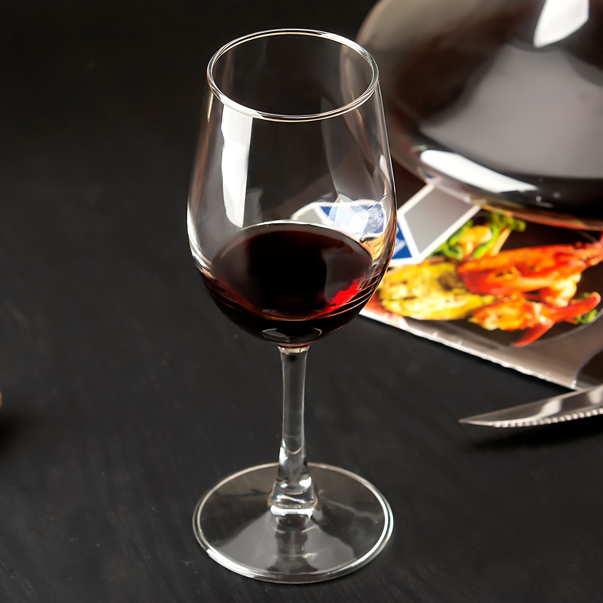 6\u002F8\u002F12pcs, 12Oz Red\u002FWhite Wine Glasses Set, Durable Long Stemmed Crystal Clear Glasses, Goblet, Perfect for Home Wedding Party Christmas Halloween&Christmas