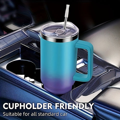 SPMTOWFT 40 Oz Tumbler with Handle, Insulated Water Bottle Carrier Bag with Lid And Straw, Reusable Stainless Steel Vacuum Insulated Cup, Leak Proof Thermal Travel Coffee Mug Cup for Cold And Hot, Phone Pocket, Office Drinkware, Gym Goers