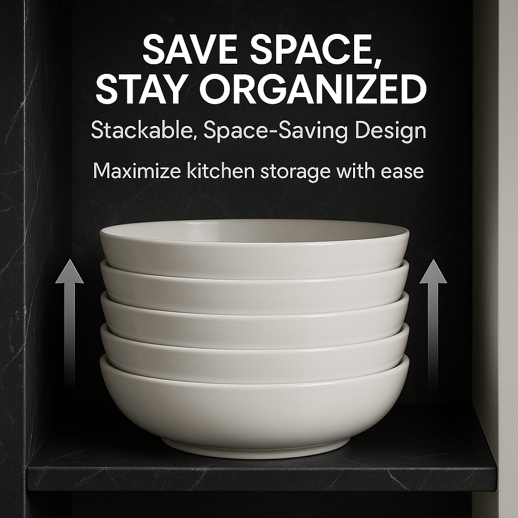 Kitchen Essentials Set – Large Ceramic Pasta Plates (Set of 6), Premium Black Knife Set (6-Piece), & Clear Glass Coffee Mugs (Set of 4) – Durable, Microwave & Dishwasher Safe